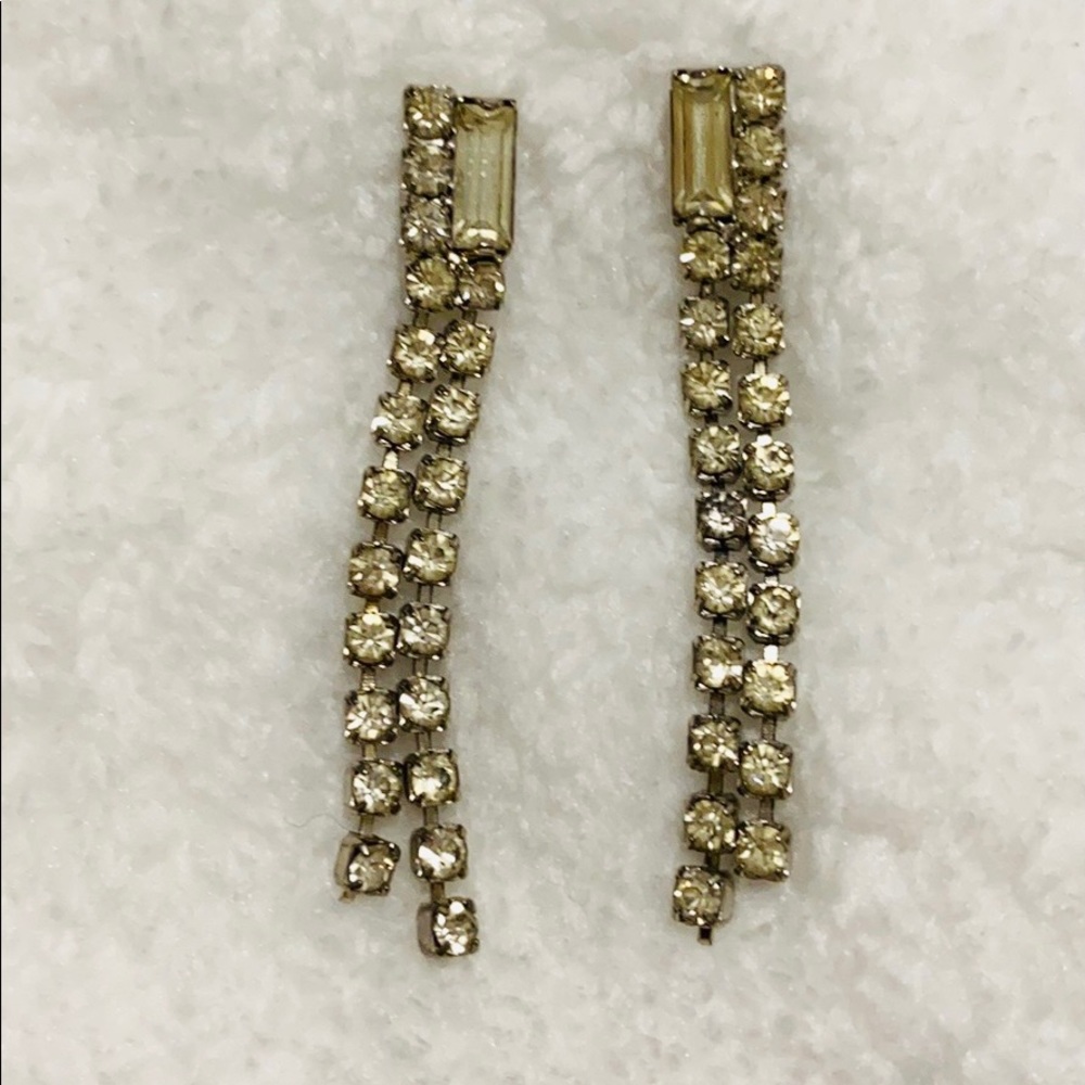 Vintage Rhinestone Dangle Earrings